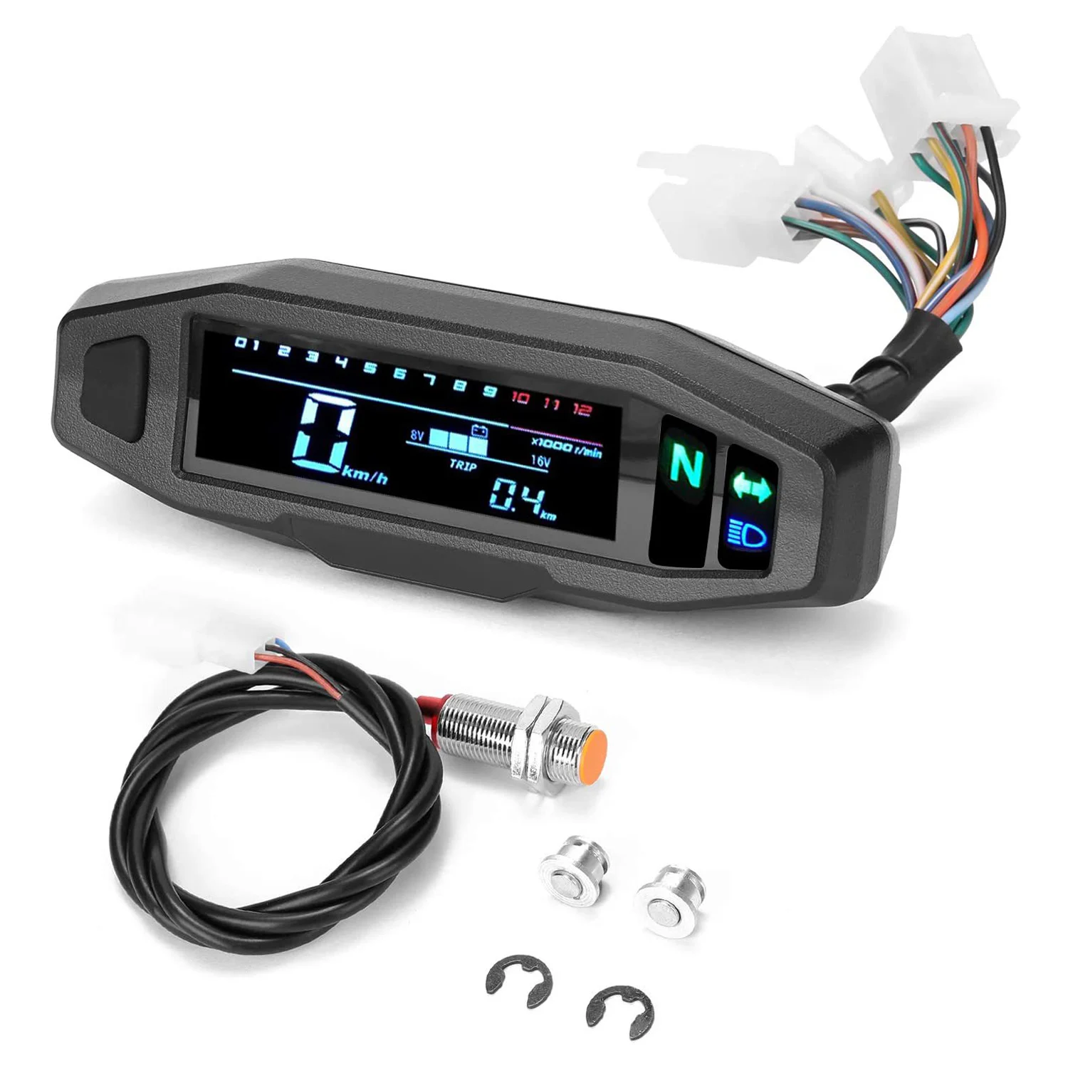 Universal Motorcycle Digital Tachometer Odometer RPM Fuel Injection Carburetor Meter LCD Digital Dash Speedometer For Motorcycle