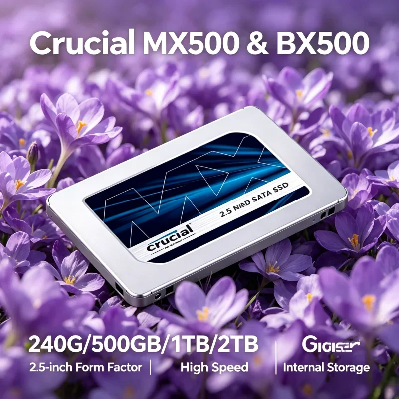 Твердотельный накопитель Crucial MX500/BX500 2.5 дюйма SATA 3D NAND, различные объемы, высокоскоростной стабильный внутр