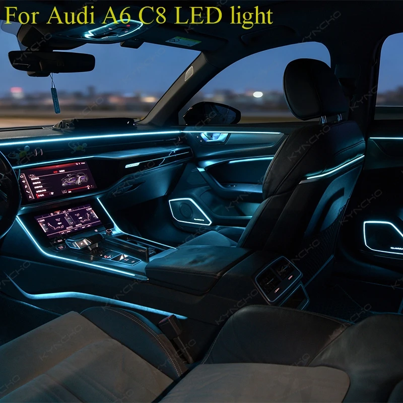 kyncho For Audi A6 C8 2018 2026 Intelligent LED Car Ambient Light 12V 64 Colors Symphony Interior Lighting