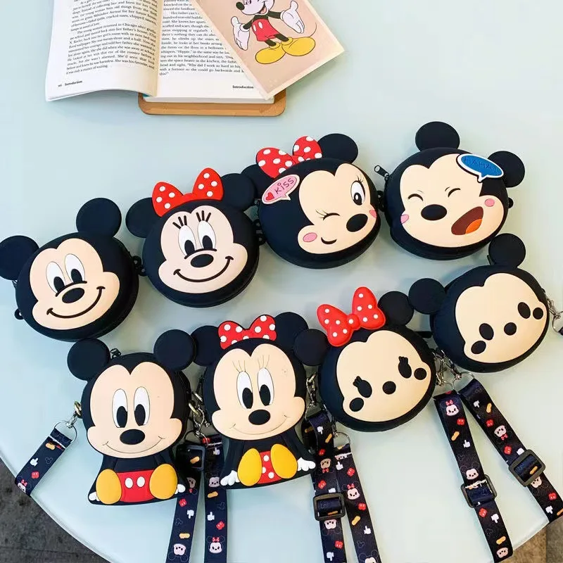 11cm żel krzemionkowy Disney regulowany StrapMickey Minnie Mouse Crossbody portmonetka dzieci torebka na ramię regulowany pasek na wakacje