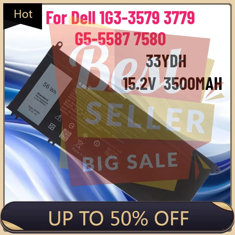 

New 15.2V 3500MAH 33YDH Batttery For Dell 1G3-3579 3779 G5-5587 7580 7577 17 7773 7778 7779 7786 P71F P72F