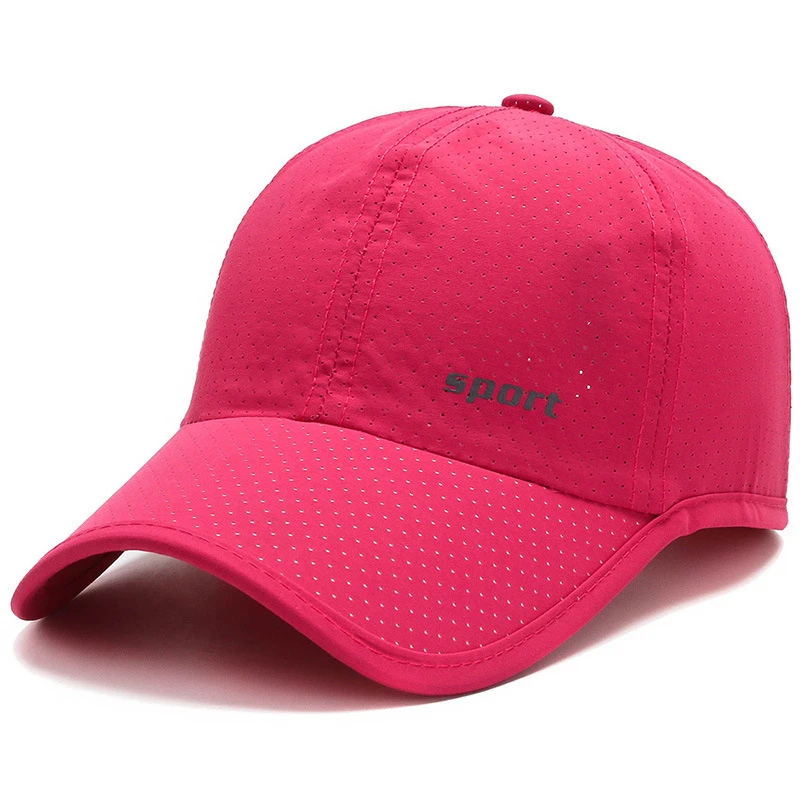 New Men Women Summer Baseball Cap Quick Drying Hats Unisex Breathable Sport Pure Color Snapback Hat Bone Baseball Hat