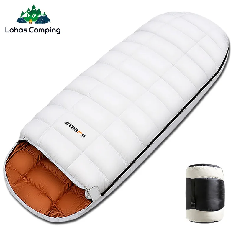 Lohascamping Down Sleeping Bag Machine Washable Ultralight 3 Season Sleeping Bags for Home Traveling Camping Sleeping Bag