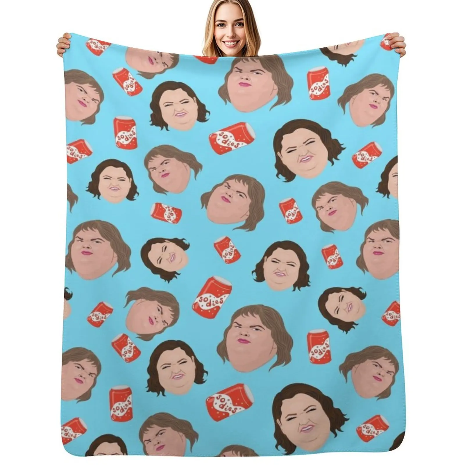 Плед 1000lb Sisters - Repeat Print - Sodies - Slaton Sisters Amy Tammy, компактный теплый плед для автомобиля и путешествий
