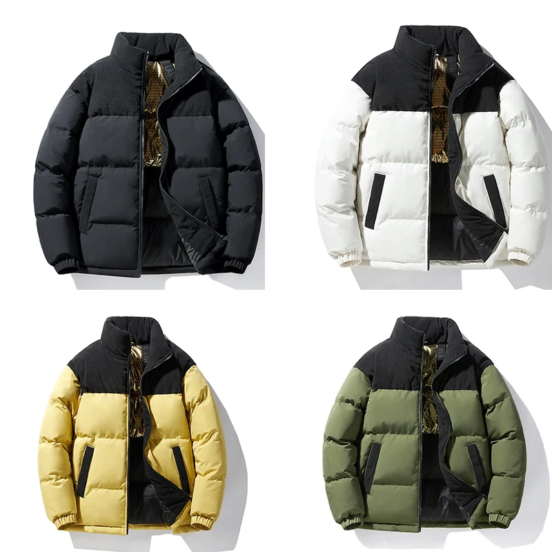 Vertical Collar Color Down Jacket Warm Simple Trend  Classic All-purpose Fabrics Warm Comfortable Skin-friendly Wear Down Coats