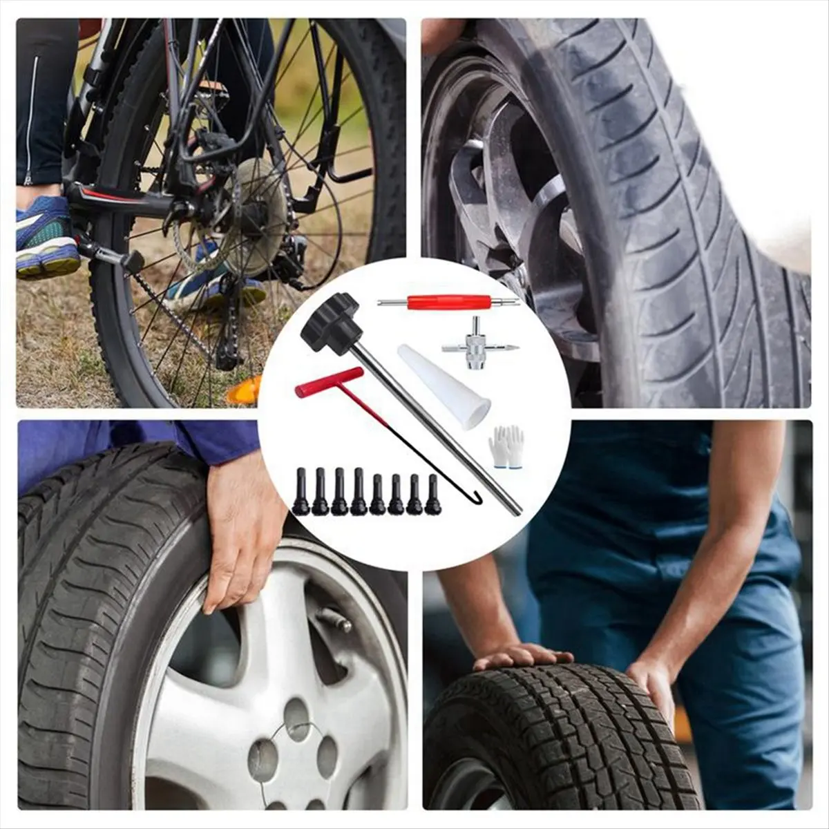 Super Sale 23pcs Tire Valve Stem Puller Tube Metal Tire Repair Tools Kit Metal Car Puller Wheel Tire Remover Installer A