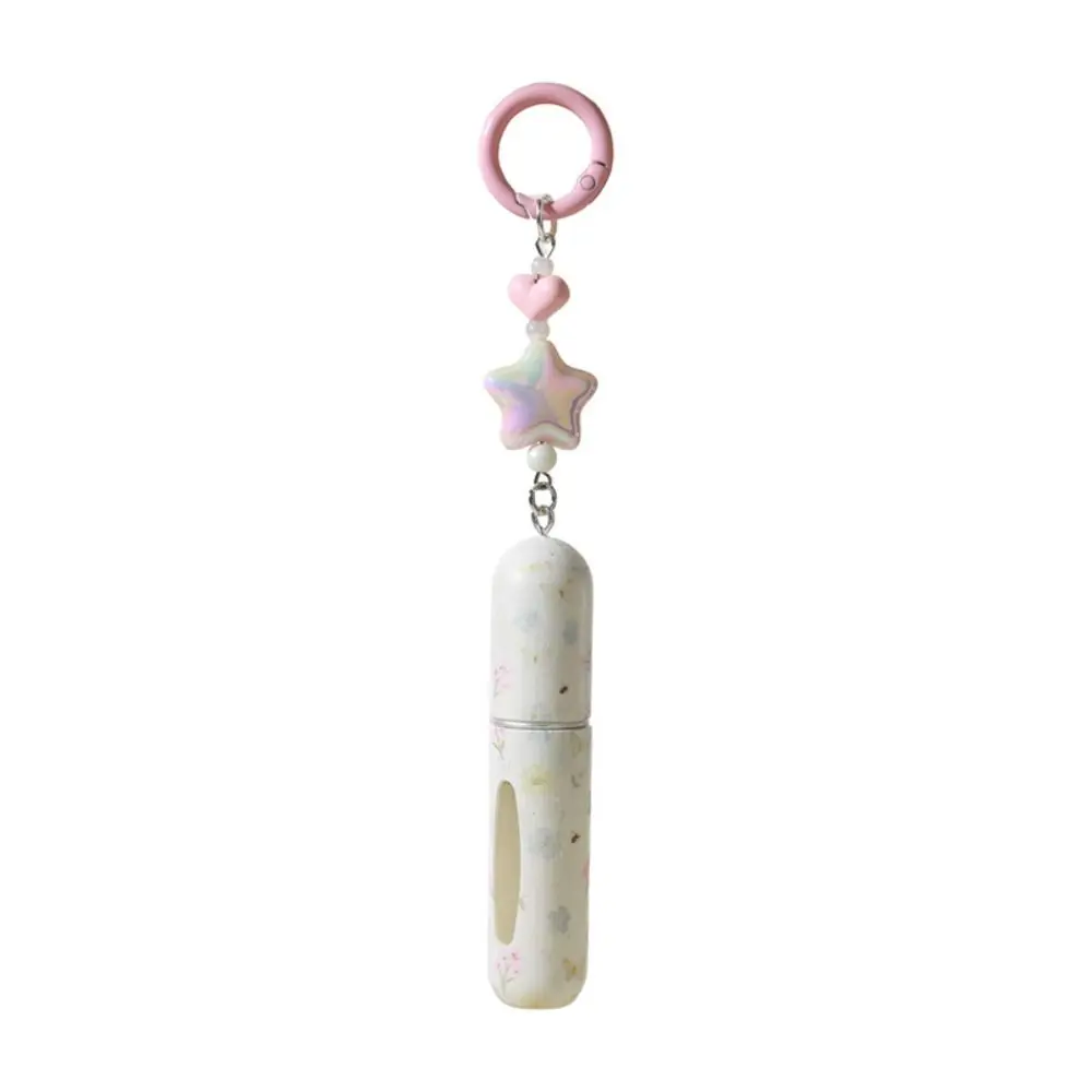 Fashion 5ml Perfume Bottle Floral Leak-proof Spray Bottle Refillable with Key Ring Ultra-fine Mist Fragrance Container Travel
