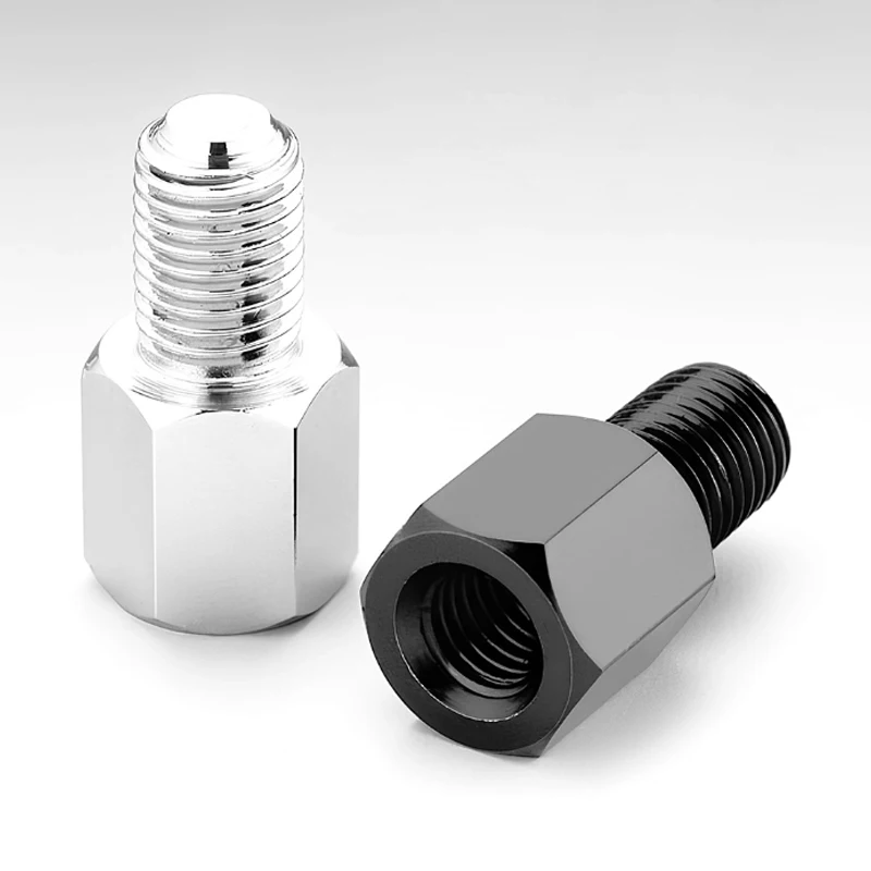 2 Stück 8/10mm M8 M10 Rechtsdrehende Spiegelrückspiegel-Schrauben Gewindeadapter Motorrad-Spiegelschrauben Universelles Modifikationsteil