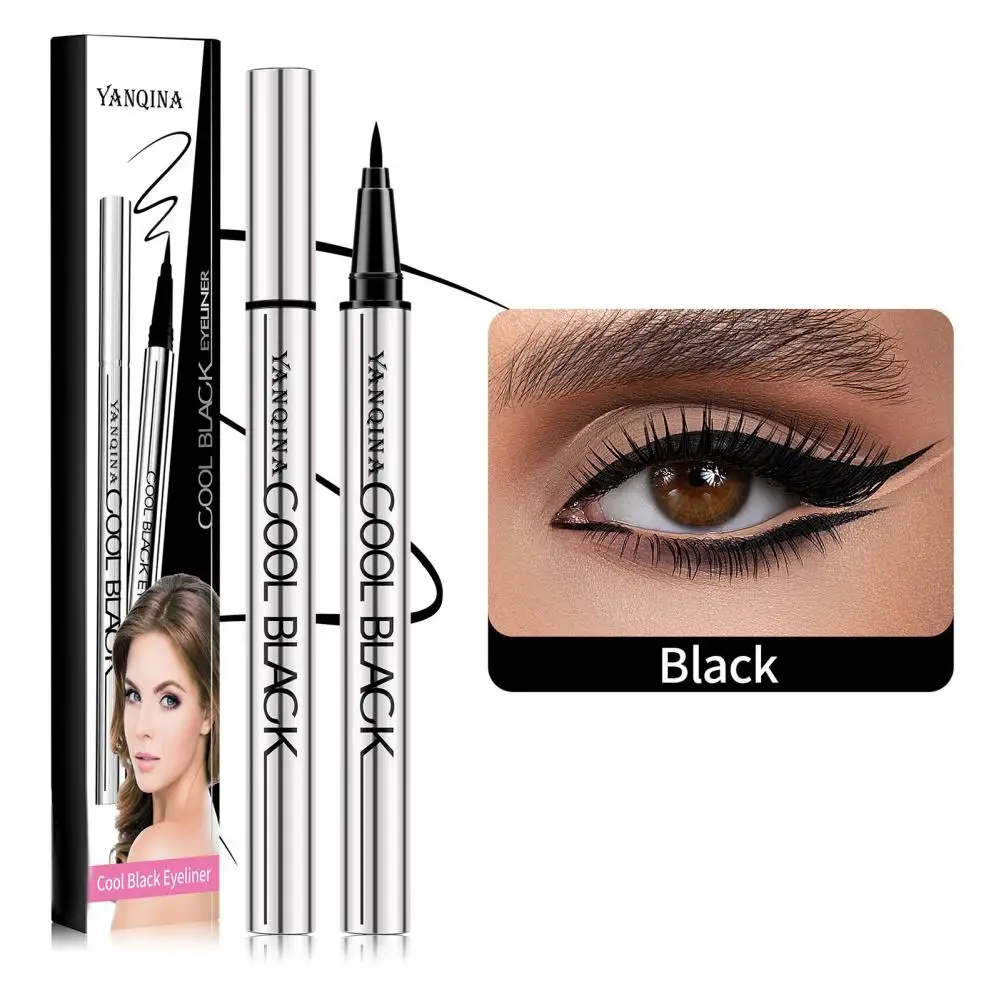 Even Balanced Lines Eyeliner Easy to Use Eyeliner Waterproof Black Eyeliner Long-lasting Fine Nib for Even Lines Sweat for Women