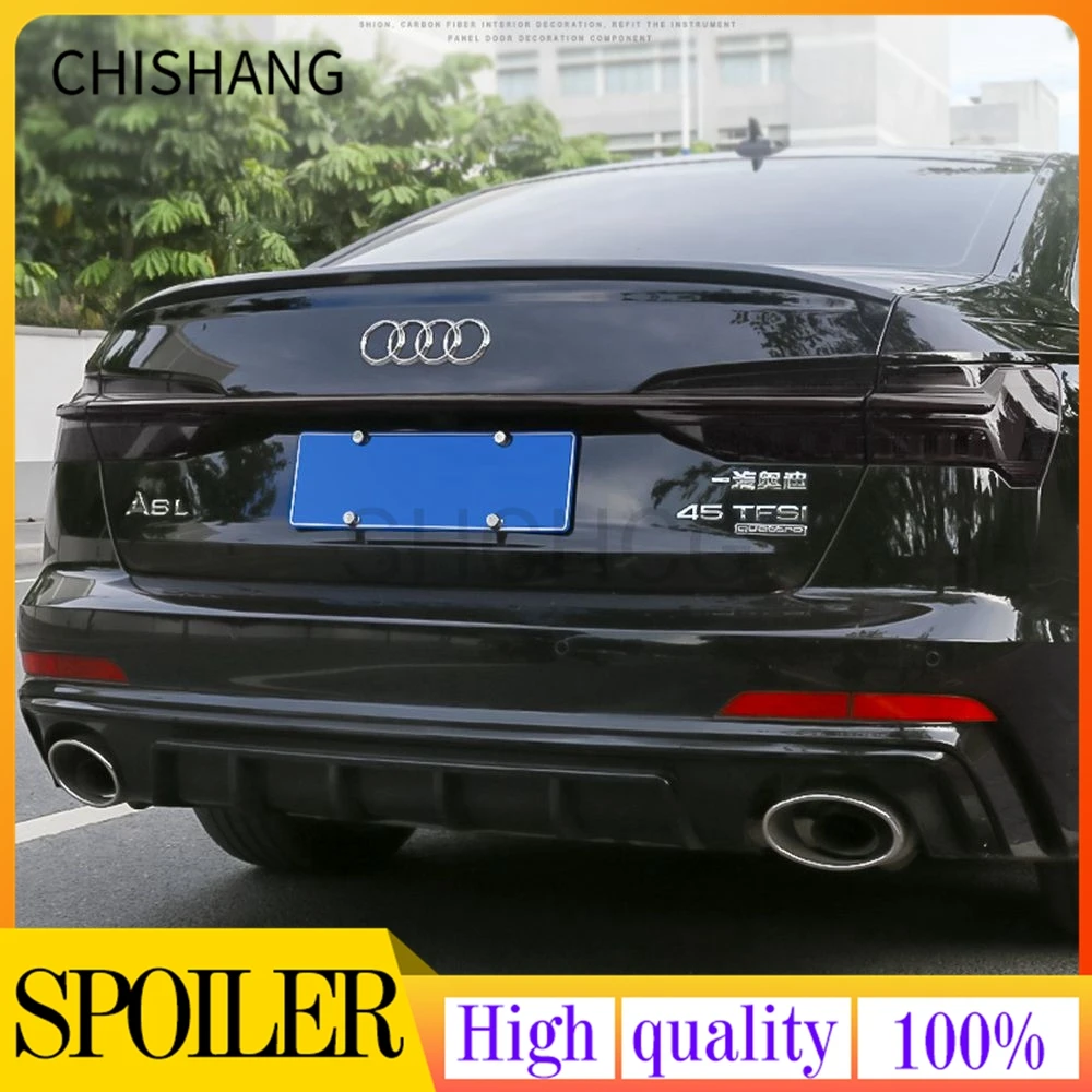 

High Quality ABS FOR Audi A6 S6 SLINE RS6 C8 S STYLE 2019 2020 2021 Car Trunk Lip Wings Tail A6 Accessories Dedicated Decoration