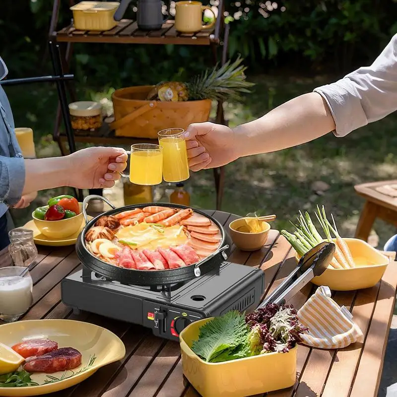 

Outdoor Cassette Stove Compact Camping Stove Powerful Burner With Multi-Stage Flame Control Precision Heat Control Automatic