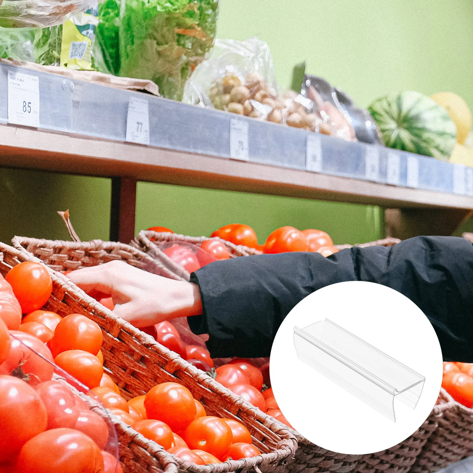 6PCS Acrylic Transparent Price Tag Supermarket Shelf Labels Sign Holders Display Price Signs Label Rack Sign Holders