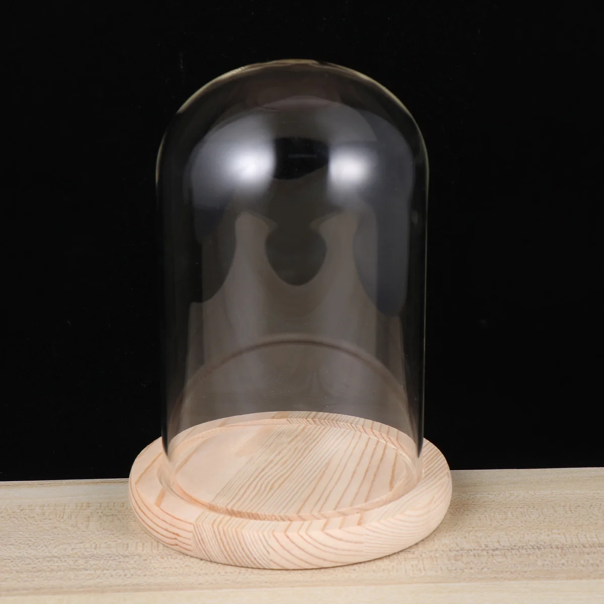 

Eternal Flower Glass Dome 9X12Cm Transparent Handmade Wooden Base Diy Decor Antislip Bottom Gift For Valentine Birthday