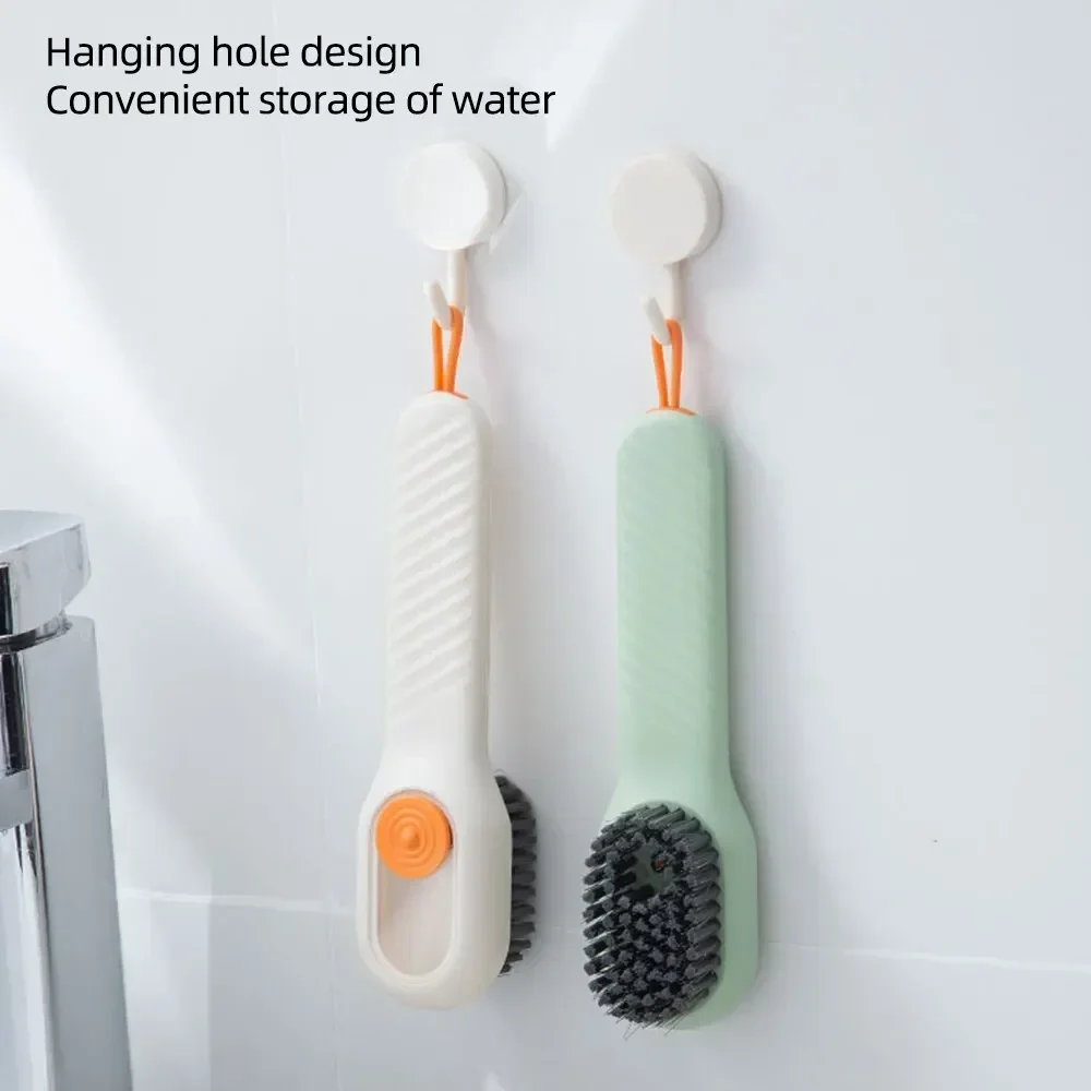 Multifunction Cleaning Shoe Brush Soft Automatic Liquid Shoe Brush Long Handle Clothes Soap Brush With Hook Clean Tool