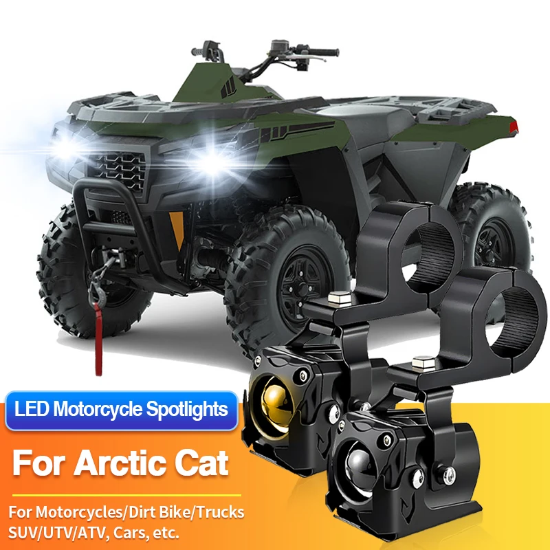 

1/2PCS Universal Motorcycles Headlight LED Fog Light Dual Color 12V Spotlights for Arctic Cat Blast M 4000/M8000/Norseman X 8000