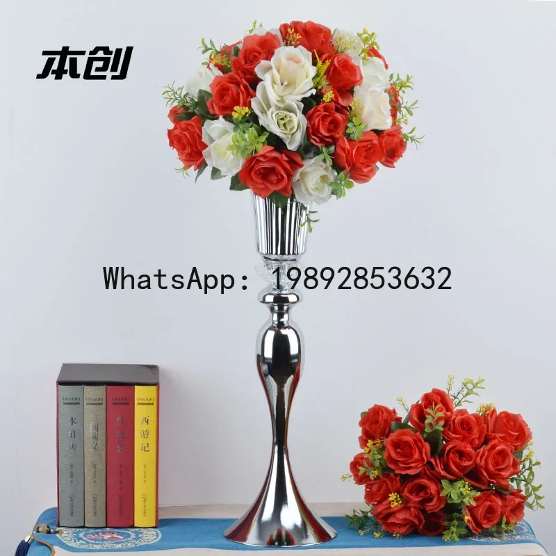 

x-14 Wrought Iron Electroplating Gold Mermaid Candle Holder Hotel Home Banquet Hall Wine Table Flower Rack Candle Holder