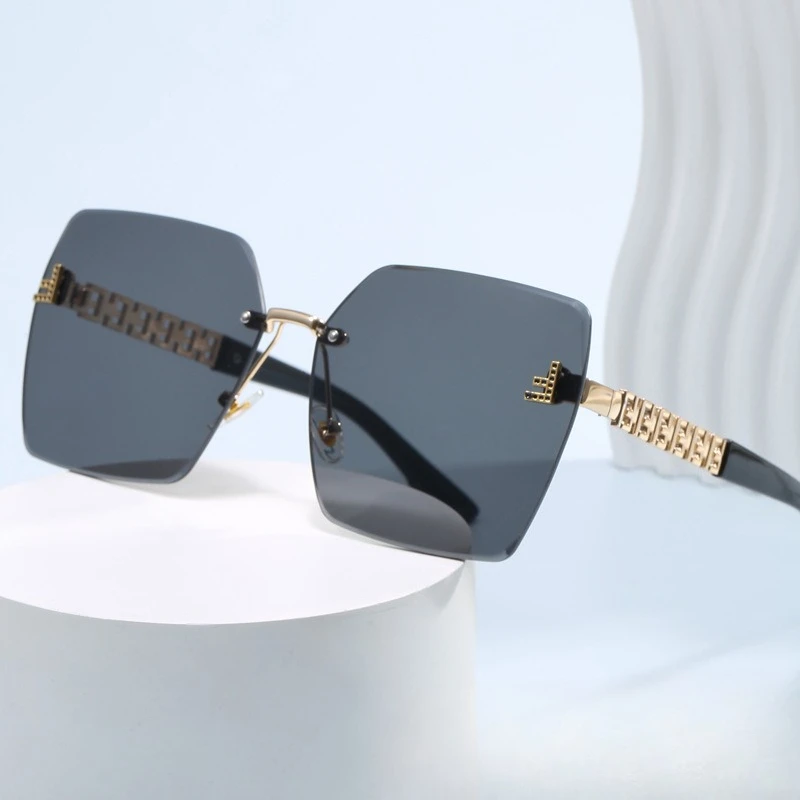 

Style Beveled Rimless Square Sunglasses Women Trendy UV Protection Unisex​