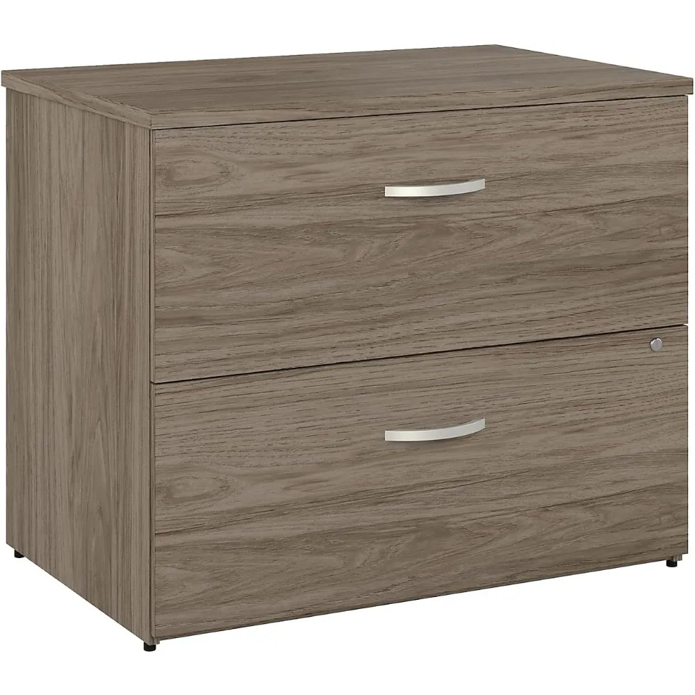 

Modern Hickory Finish Bush Business Furniture 2-Drawer Lateral File Cabinet, Assembled