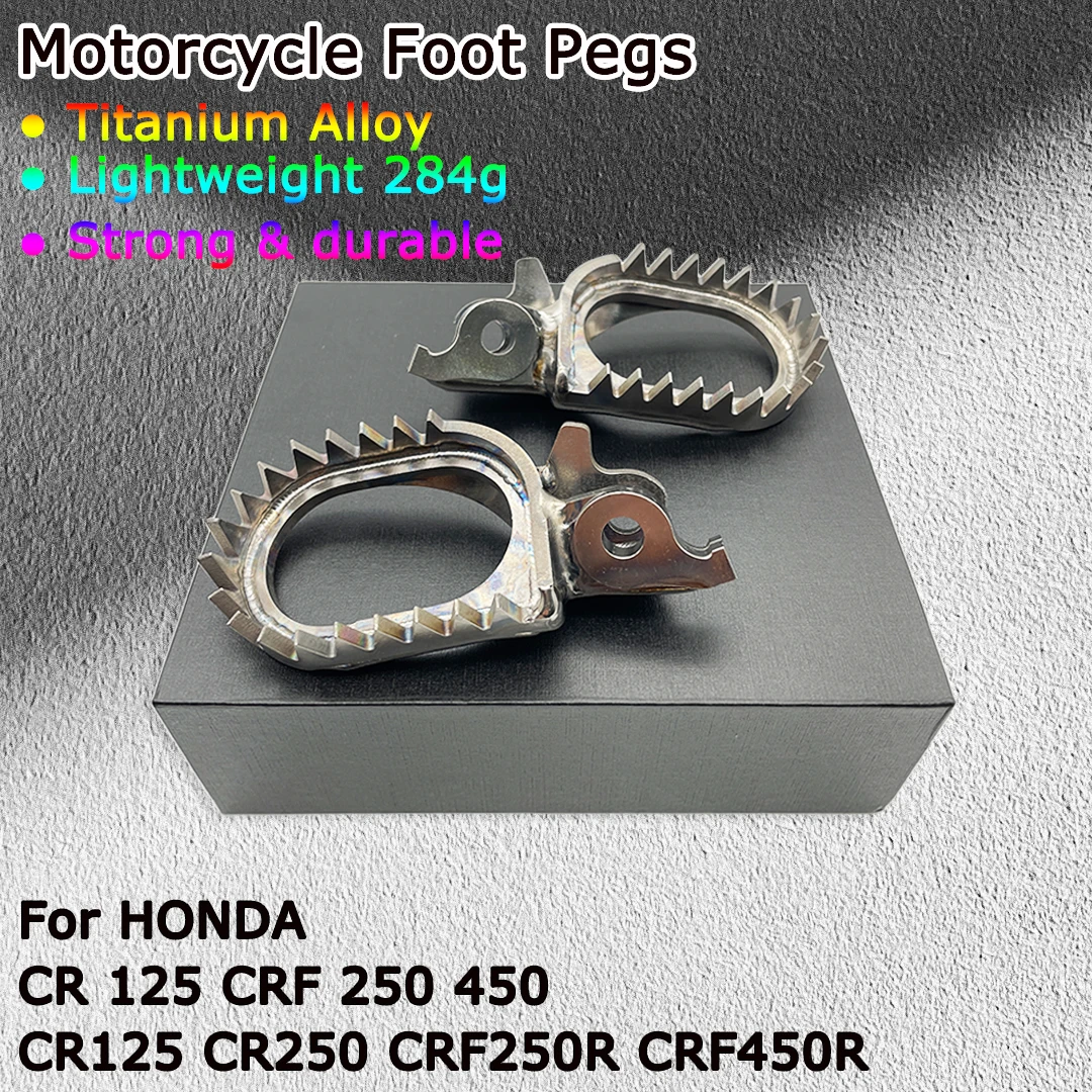 Motorcycle Footpegs For HONDA CR125 CR250 CRF250R CRF450R Titanium Alloy Front Footrest Foot Rest Pegs CR 125 CRF 150 250 450