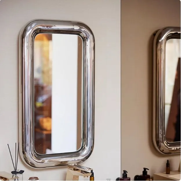 European Style Modern Creativity Design Pangpang Stainless Steel Bathroom Makeup Mirror Bedroom Change Clothes Full-body Mirror