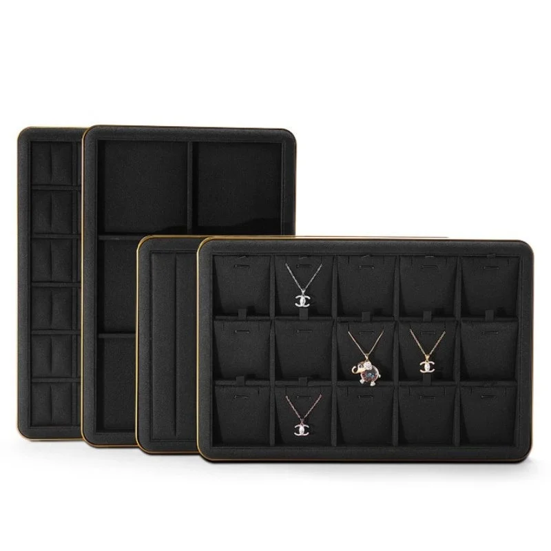 High-End Jewelry Display Tray Metal Jewelry Sample Viewing Tray Ring Necklace Bracelet Jade Ware Various Accessories Storage Box