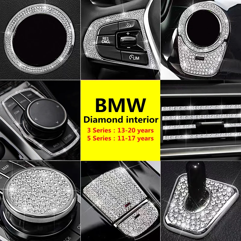 For BMW 3Series13-20 G20 320i 330i M340i xDrive F30 F31 5Series11-17 Years F10 F18 E34 E28 Diamond Interior Crystal Accessories