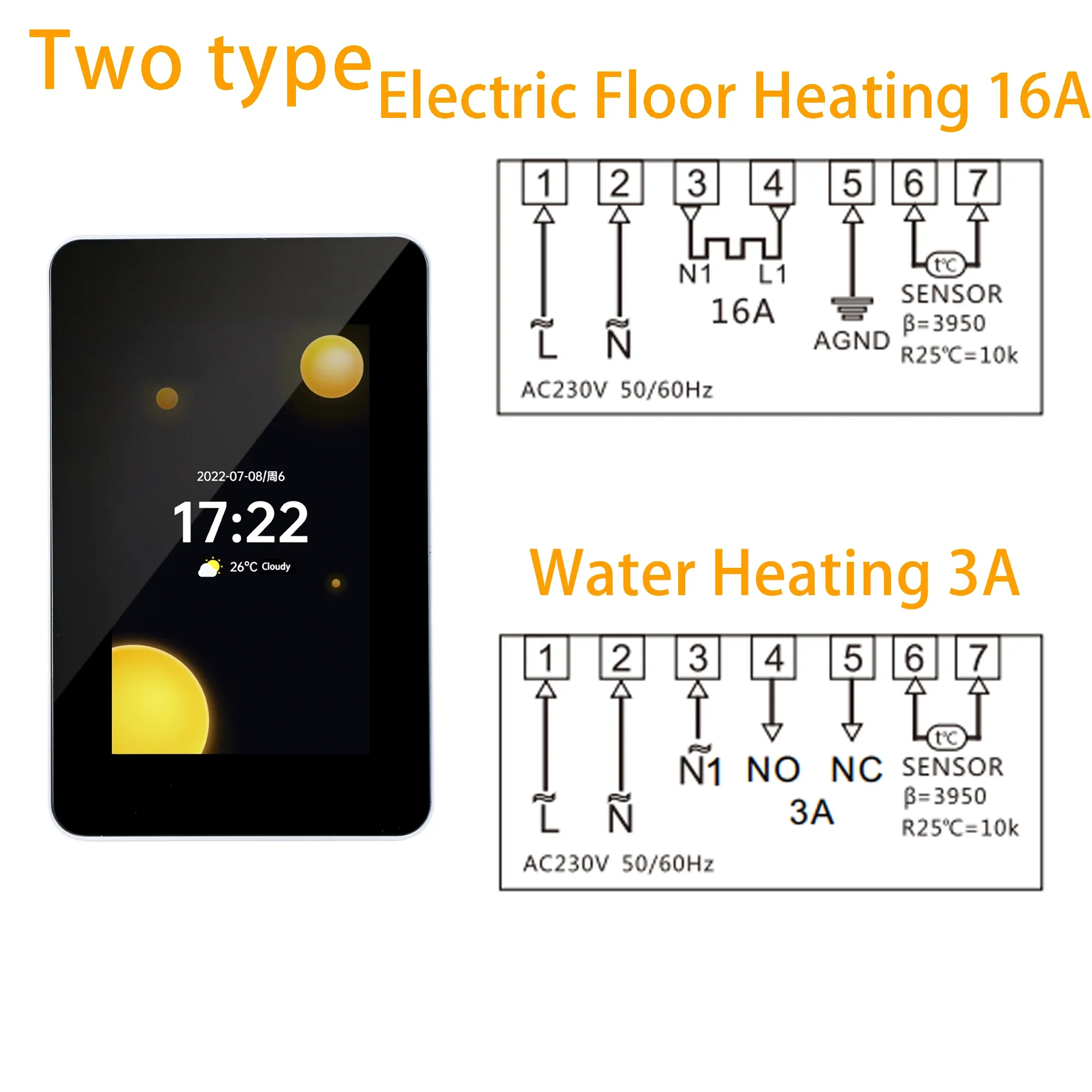 Imagem -03 - Termostato Wi-fi Minco Heat-smart para Aquecimento Radiante Controle Tuya Trabalho com Soporte Alexa 100250v ca 50hz 60hz 3a 16a