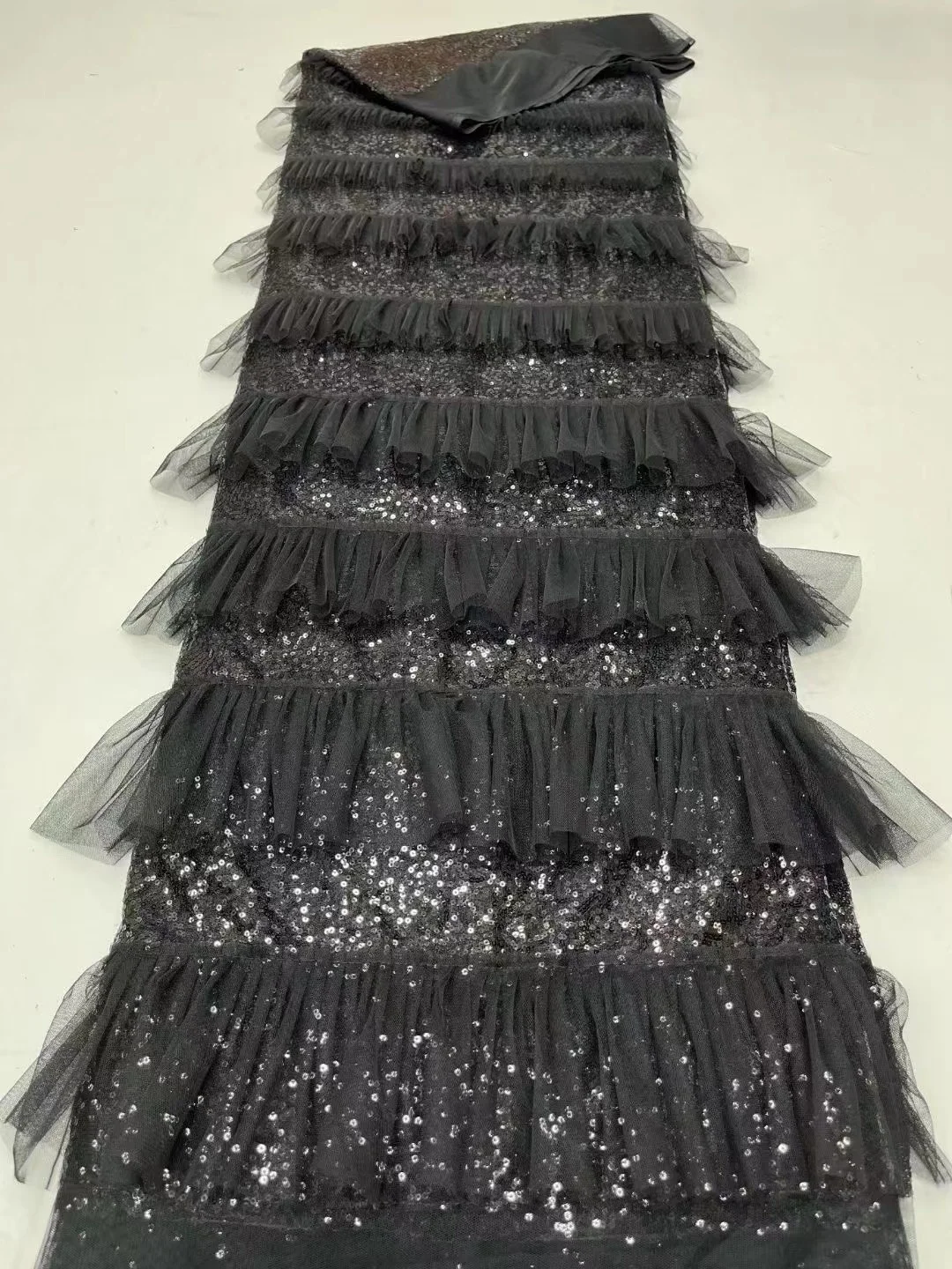 

3D Tassel Sequins Lace African Lace Fabric 2024 High Quality Tulle Lace With Sequins Latest Net Nigerian Lace Fabric For Party