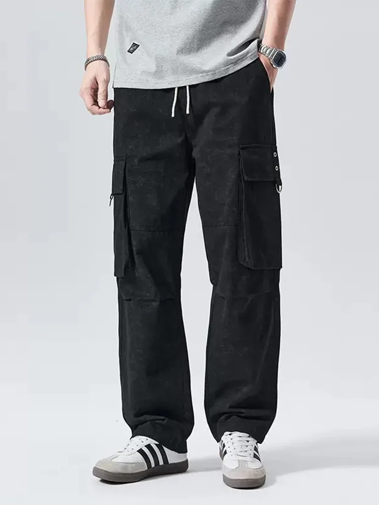 Spring and Autumn New Fashion Trendy American Retro Pure Cotton Workwear Men's Casual Loose Sport High-Quality Pants M-3XL