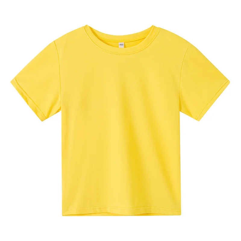 Kids hot selling T-shirt boys and girls solid color round neck T-shirt 2-12 years old casual sports outdoor short sleeved top