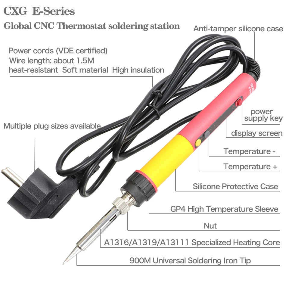 Professional Soldering iron LED Digital Adjustable Electric Solder Iron 60W Constant temperature CXG E90W E110W E60WT