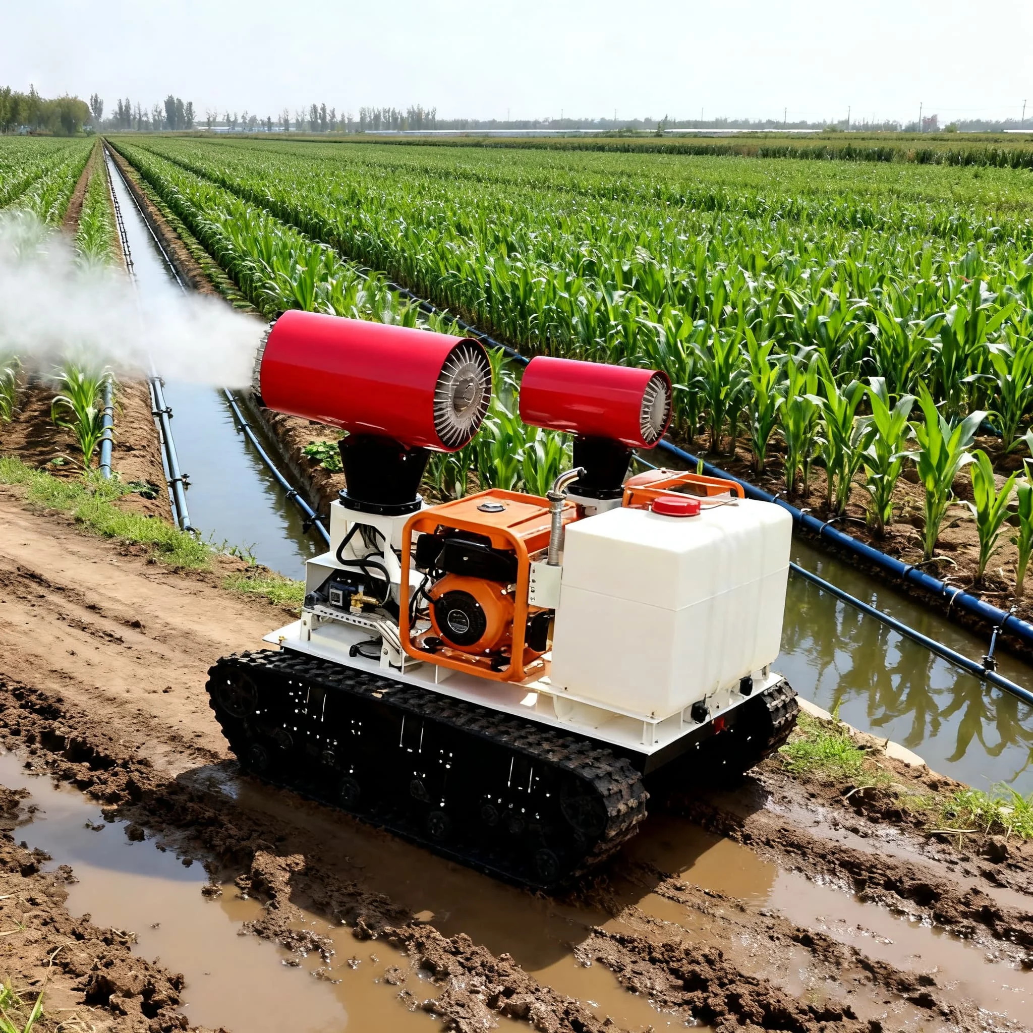 Tracked Remote-Controlled Mist Cannon - Intelligent Agricultural Sprayer for Pesticide Application on Mountain Slopes
