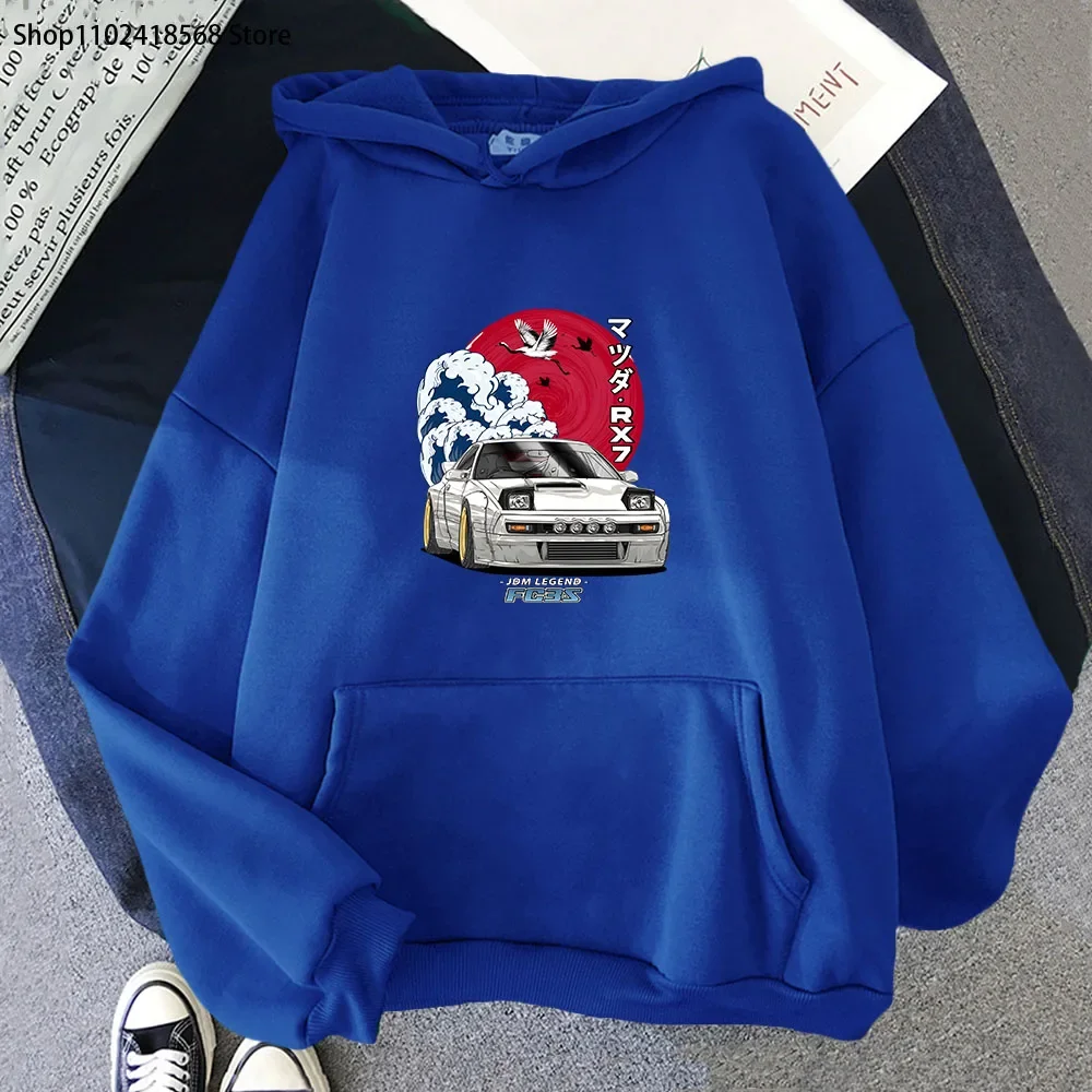 Initial D-Sudadera con capucha para hombre y mujer, ropa de calle de manga larga para Nippon, JDM, Mazda, RX-7, Turbo, de cuello redondo, Tops Y2k,