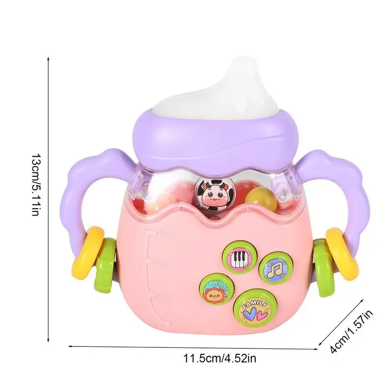Noworodek gryzak LED chwyć butelkę grzechotka Teether Shaker grzechotka chwyt edukacyjny i bezpieczny dla dziewcząt i