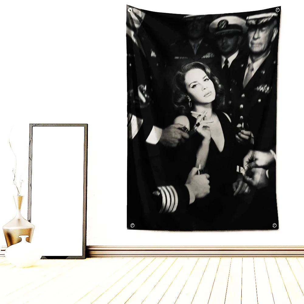 90x150cm American singer Lana Del Rey Flag arazzo, decorazione della parete, stanza estetica, arazzo Art déco dormitorio Banner