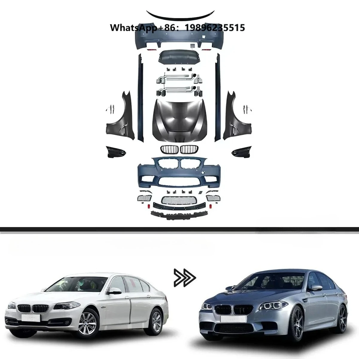 Body Kit for 2010-2017 5 Series F10 Upgraded M5 Style Front and Rear Bumpers 1:1 Design Aerodynamics
