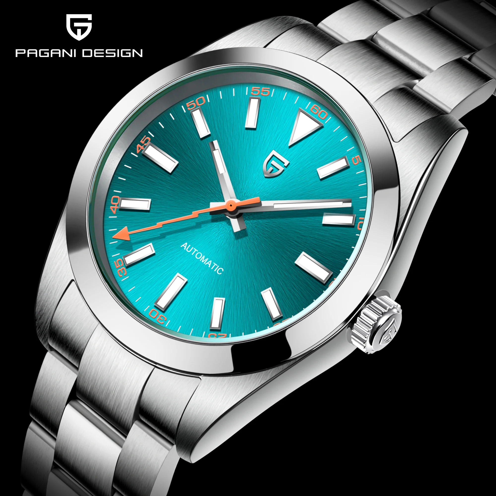 

PAGANI DESIGN New Automatic Watch For Men Luxury Sapphire Green Glass Mechanical Wristwatch Men NH35A Stainless steel Waterproof