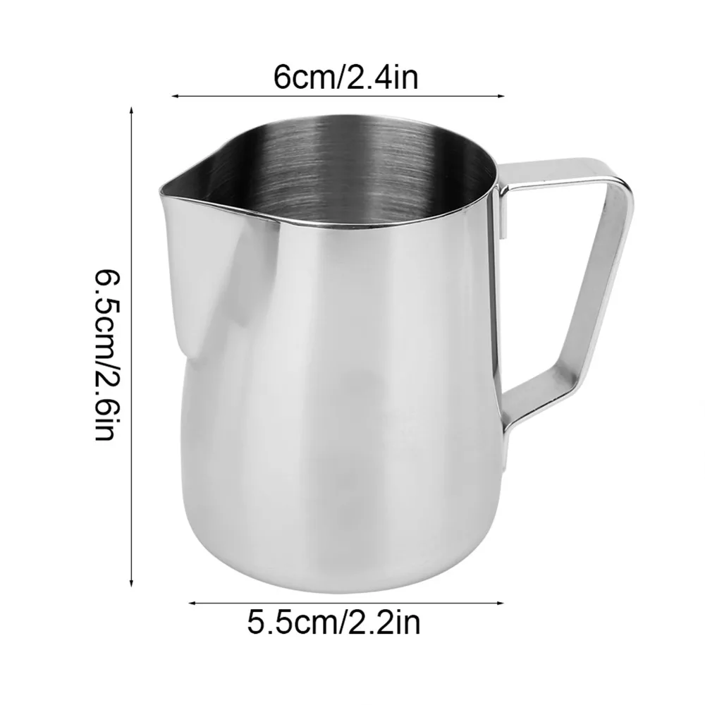 150ML Capacity Milk Frothing Pitcher Thickening Design Silver Stainless Steel Jug Stainless Steel Espresso Milk Jug