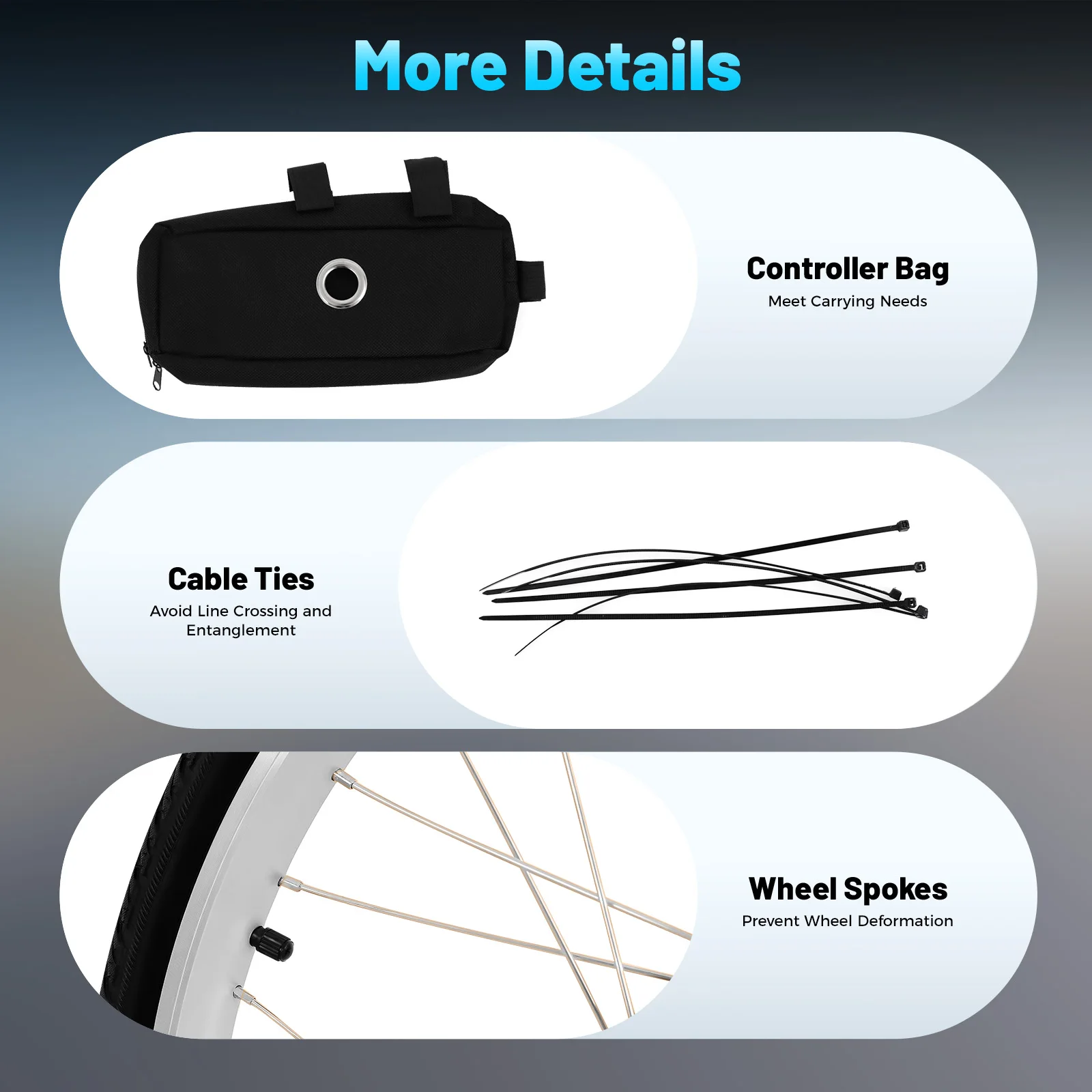 Electric Bike Rear-Wheel Kit with LCD Display, 308.65lbs Load Bearing Capacity Dual Mode Controller for 26-inch Tire Bike Power