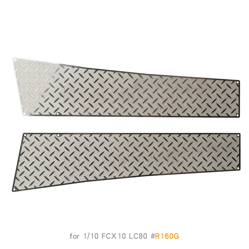 Anti-Rutsch-Platten auf beiden Seiten der Motorhaube, simulierte Edelstahl-Dekoration für 1/10 RC Crawler Car Traxxas FCX10 DIY-Teile
