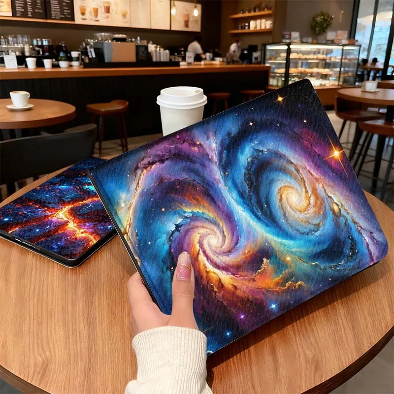 

Colorful Spiral Galaxy Art For Samsung Galaxy Tab S10 S9 S8 S7 Lite FE Plus Scratch resistant Pen Tray Tablet Case Gift