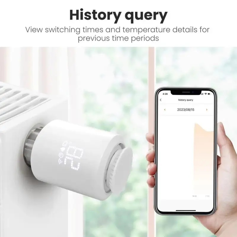 Tuya Zigbee Thermostatic Radiator Valve Head Zigbee TRV Programmable Remote Temperature Controller with Voice Alexa Google Home