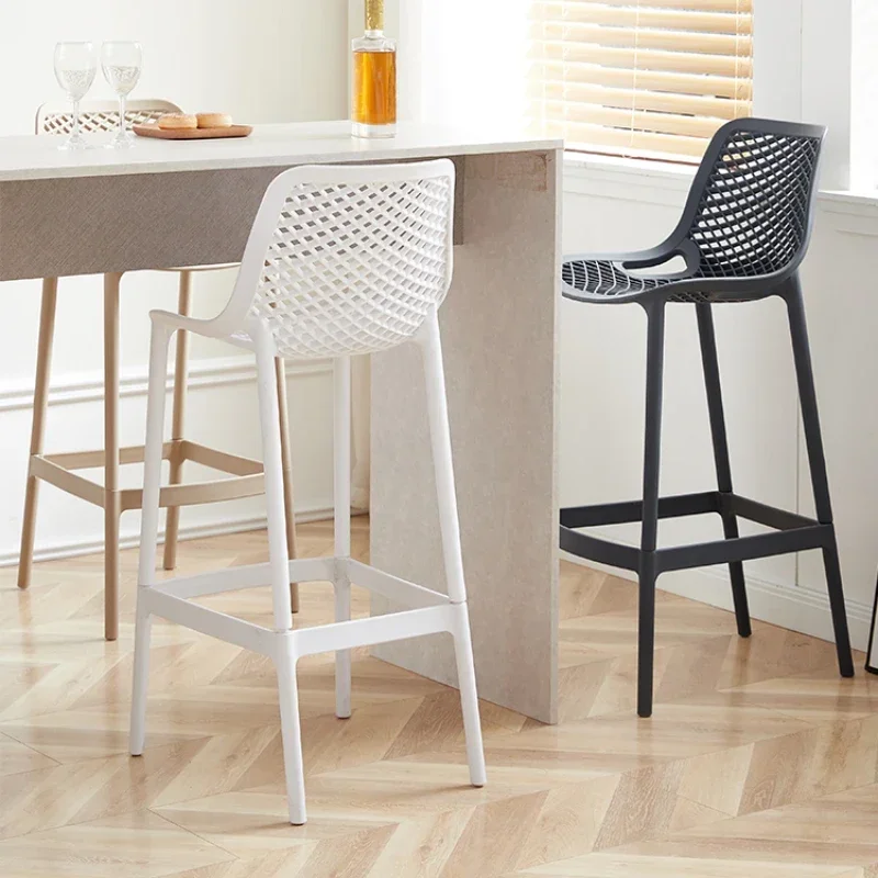 Tabouret de bar en plastique, design simple, moderne, haut, minimaliste, chaise de salle à manger, café, île, Stuhl, Sandalye Cadeiras, meubles de bar