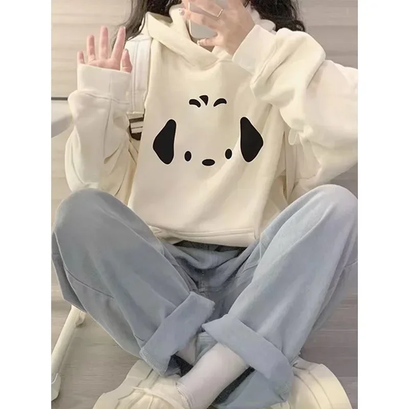 Korean Harajuku Kawaii Cartoon Print Hoodies Women Oversized Sportwear Female Sweatshirt Cute Graphic Ladies Y2k Clothes Kpop