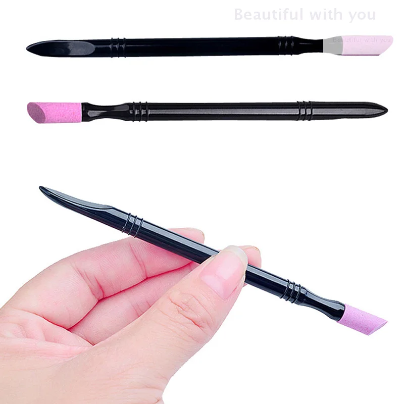 

1PC Double-head Quartz Exfoliator Nail Cuticle Remover Dead Skin Pusher Trimmer