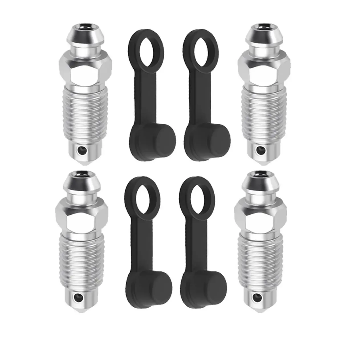 A56K 4PCS Brake Bleeder Screws 3/8-24 X 1-3/16 with Grease Fitting Caps,Brake Bleeder Valve Screws Replacement,Speed Bleeders