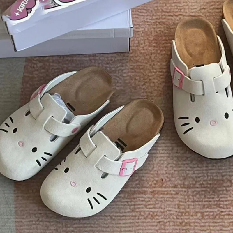 

Miniso Cute Hello Kittys Slipper 2024 New Kawaii Cartoon Outdoors Baotou Non Slip Platform Shoes Boken Slippers Toys Girl Gifts