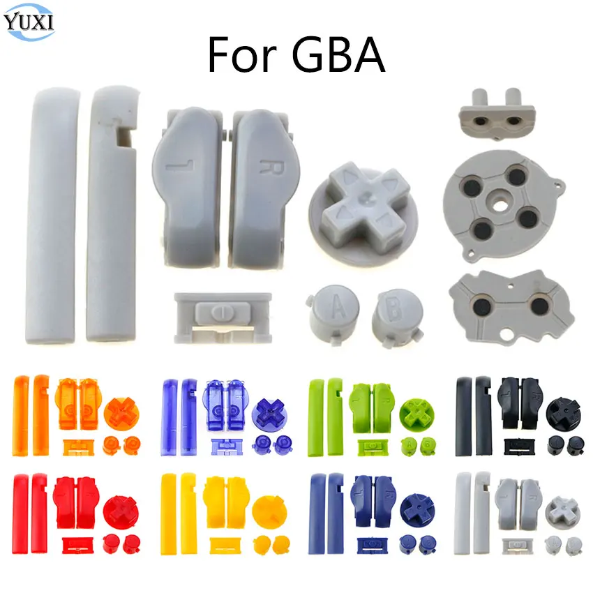 YuXi Plastic Button Kits A B L R Buttons Cross D-Pad Direction Key For Gameboy Advance GBA Conductive Rubber