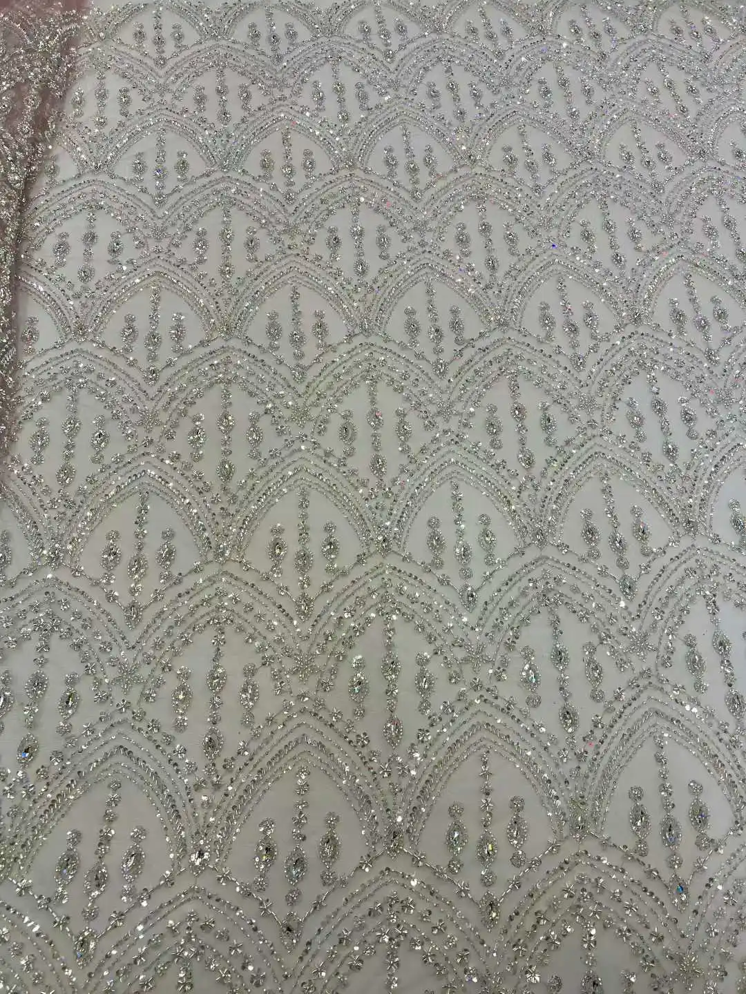 

Nigerian African Stones Beaded Lace Fabric 2026 High Quality Sequins Embroidery African French Mesh Lace Fabric For Sewing Dress