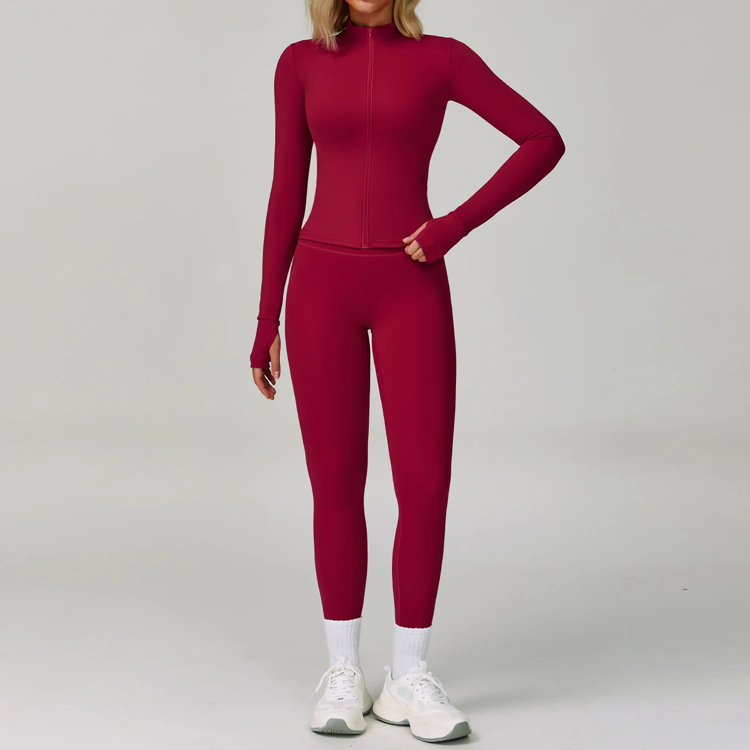 

2PCS Yoga Set Women Tracksuit Workout Sets Gym Clothes Push Up Fitness Long Sleeved Running Sportwear Sport Bra Leggings Suit